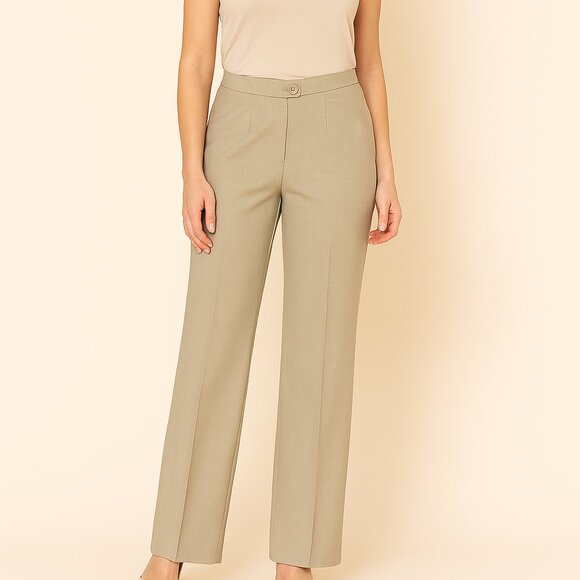 Sigrid Olsen Wool Blend Dress Pants Size 8 – Tailored Khaki Business Trousers - Picture 1 of 7